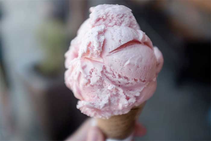 frozen jose mier teaberry ice cream on cone