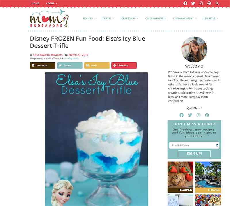 Disney-based frozen dessert recipe Jose Mier Sun Valley