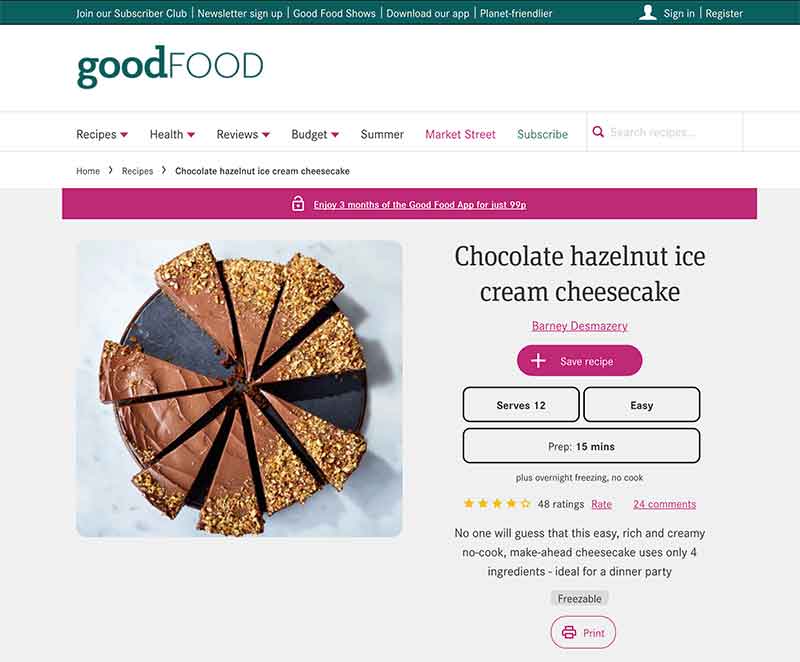 Chocolate hazelnut cheesecake site Jose Mier Sun Valley