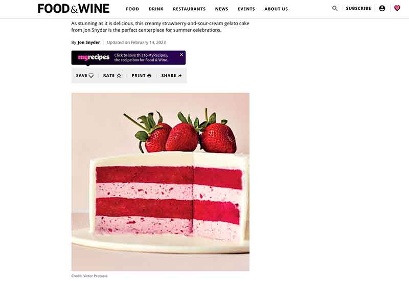 Jose Mier Sun Valley, CA Food and Wine Gelato Cake