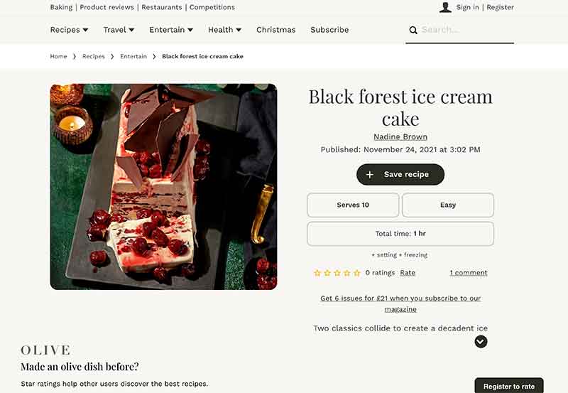 Jose Mier Sun Valley black forest ice cream cake screeshot