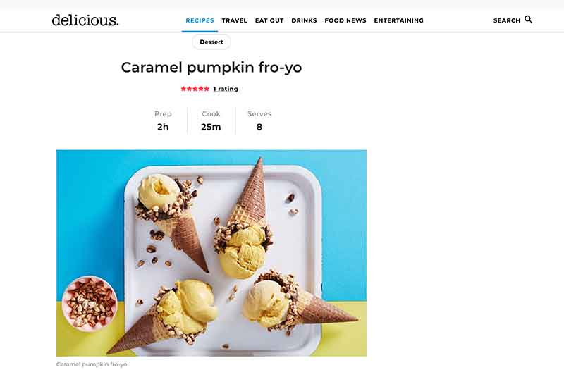 Pumpkin fro-yo recipe site Jose Mier Sun Valley, CA