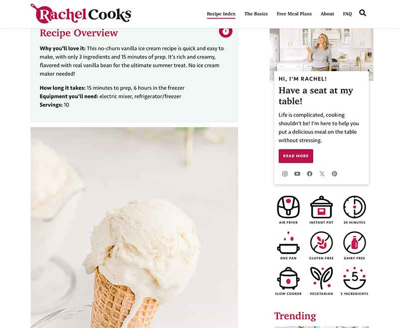 Vanilla (no-churn) ice cream recipe screenshot Jose Mier Sun Valley, CA