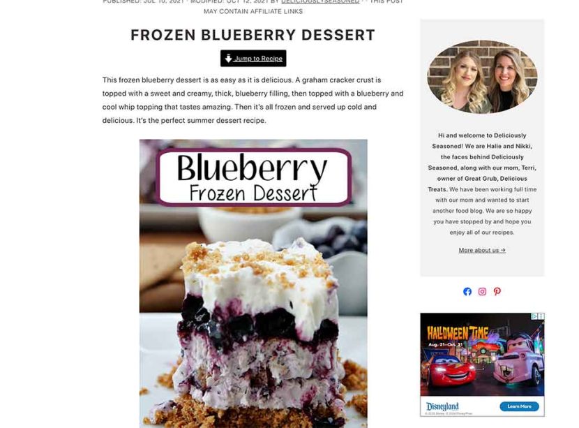 Jose Mier blueberry frozen dessert in Sun Valley, CA
